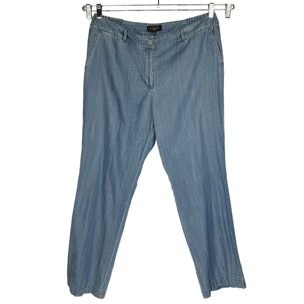 NWT Talbots Lyocell Cotton Linen Blend Lightweight High Rise Pants Women 14W